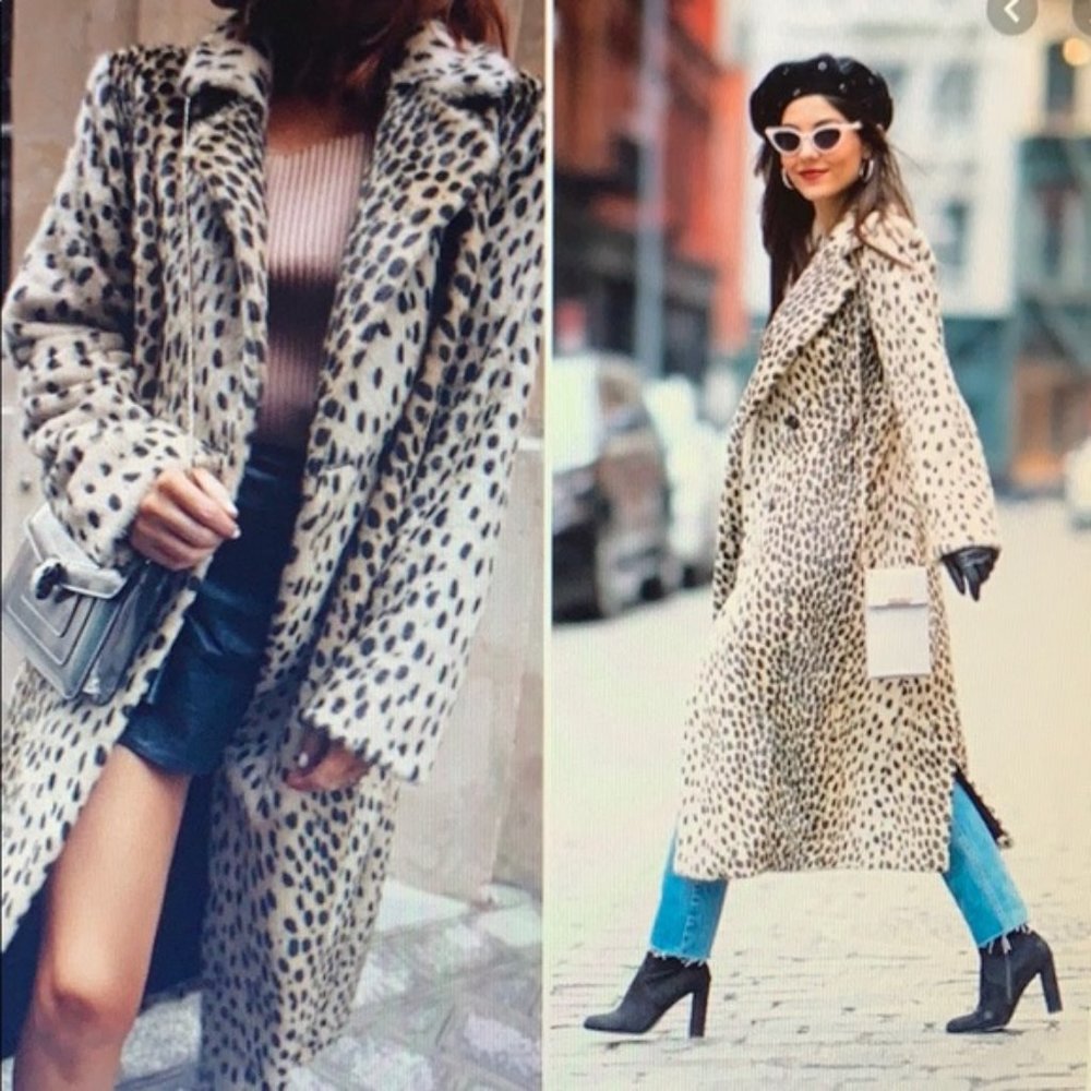 HOUSE OF HARLOW X REVOLVE  LEOPARD MAXI COAT XL
